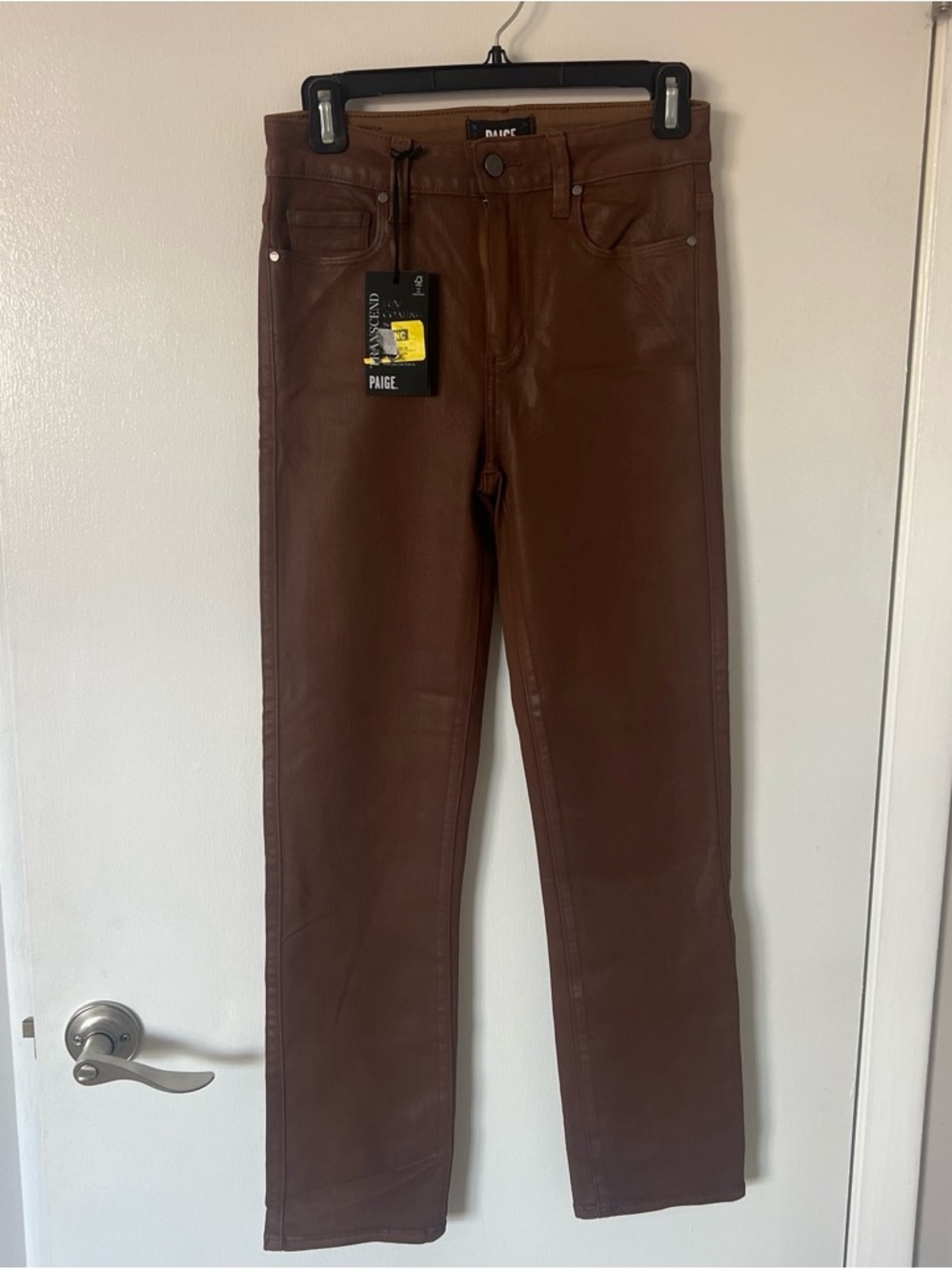 Paige brown jeans (leathery material)
